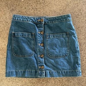 Free People Denim Button Down Skirt